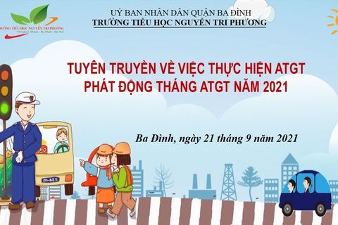 Trường Tiểu học Nguyễn Tri Phương tuyên truyền việc thực hiện An toàn giao thông